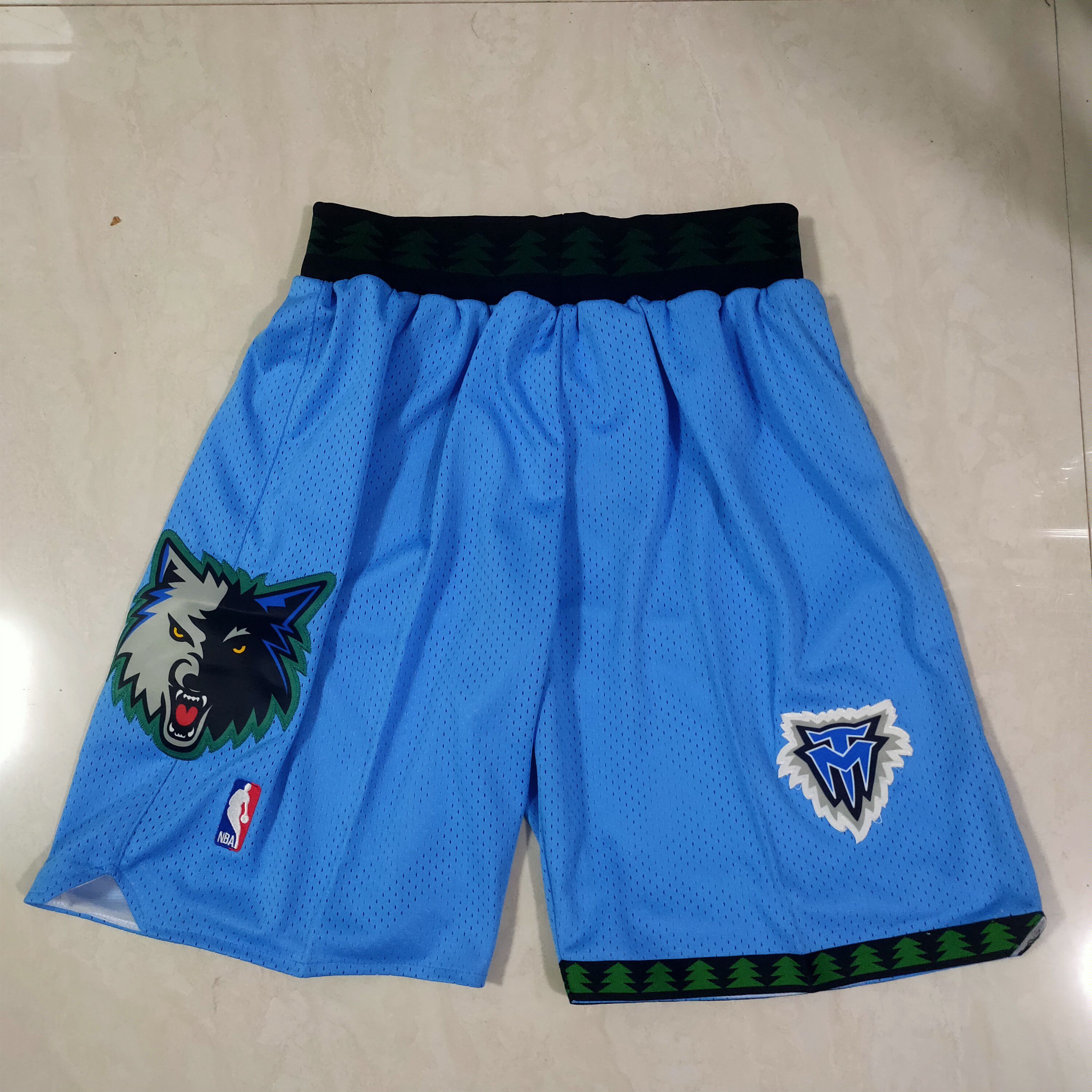 Cheap Men NBA Minnesota Timberwolves Blue Shorts 0416